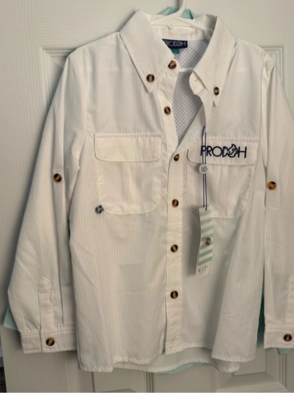 Prodoh Boys' White Button-Down Utility Shirt